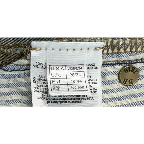 Brooks Brothers 1818 Denim Jeans Men’s Size 38x34 Slim Fit Supima Cotton - Picture 6 of 7
